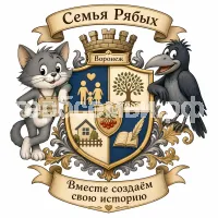 Гербы семьи Создать герб на фоне котенка Василия и вороны из мультика котёнок из улицы Лизюкова города Воронежа улизыкова дом 1