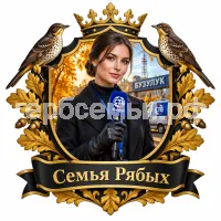 Гербы семьи Семья Рябых на фоне девушки корреспондента СТВ Бузулук осени сентября 2026 год в черных кожаных кожаных перчатках