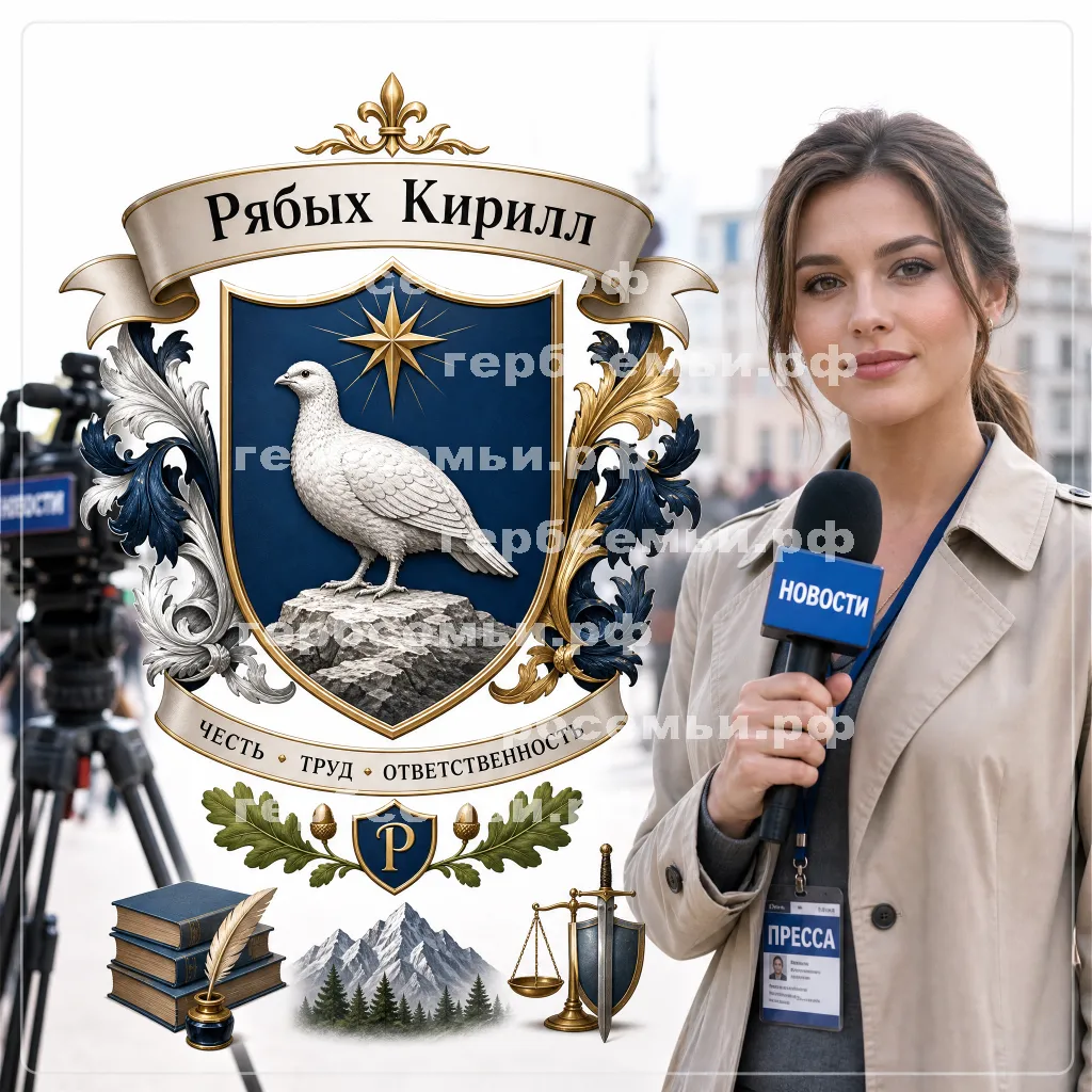 Герб семьи Создать герб на фоне девушки корреспондента #41800