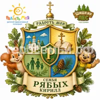 Гербы семьи Создать герб на фоне детского проваславного телеканала Радость Моя и программа Шишкин Лес