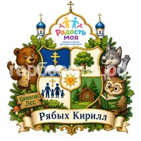 Гербы семьи Создать герб на фоне детского православного телеканала Радость Моя и программы Шишкин Лес