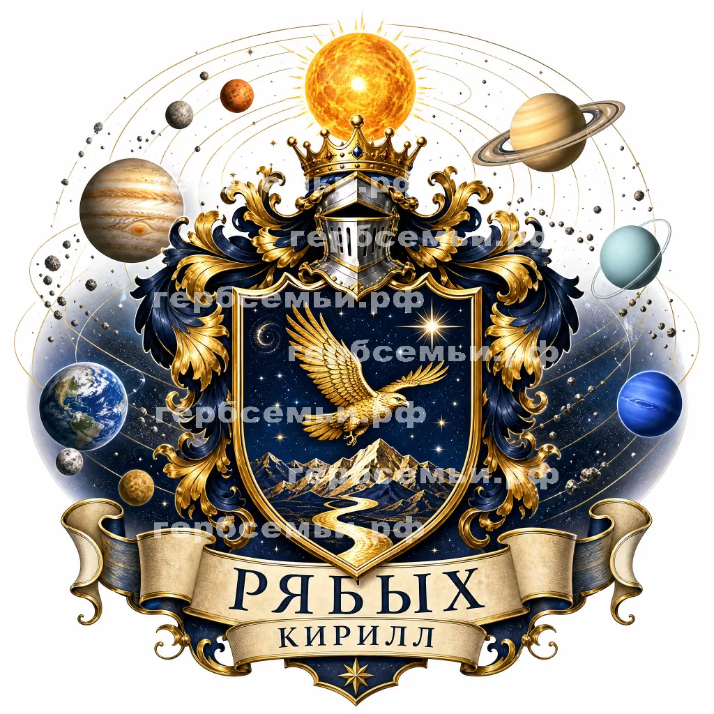 Герб семьи Создать герб на фоне солнечной системы #41814
