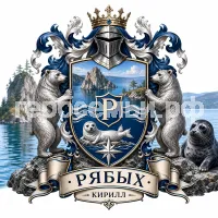 Гербы семьи Создать герб на фоне Байкала и нерпы