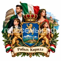 Гербы семьи Создать герб на фоне Италии и персонажей