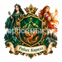 Гербы семьи Создать герб на фоне сказов Павла Петровича Божова Хозяйки Медной горы и Огневушки Поскакушки