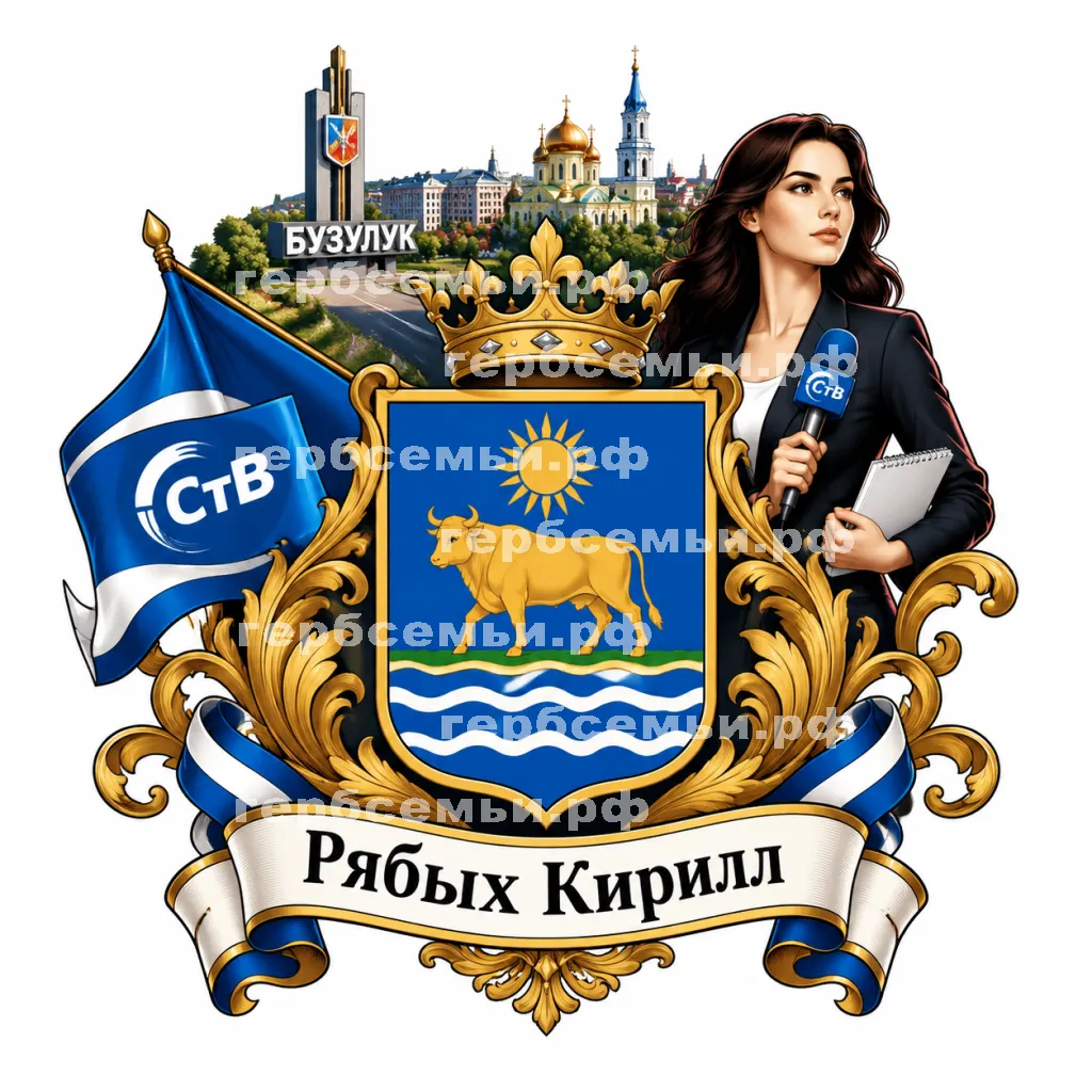 Герб семьи Создать гербна фоне города Бузулука флага девушки корриспондента СтВ #41897
