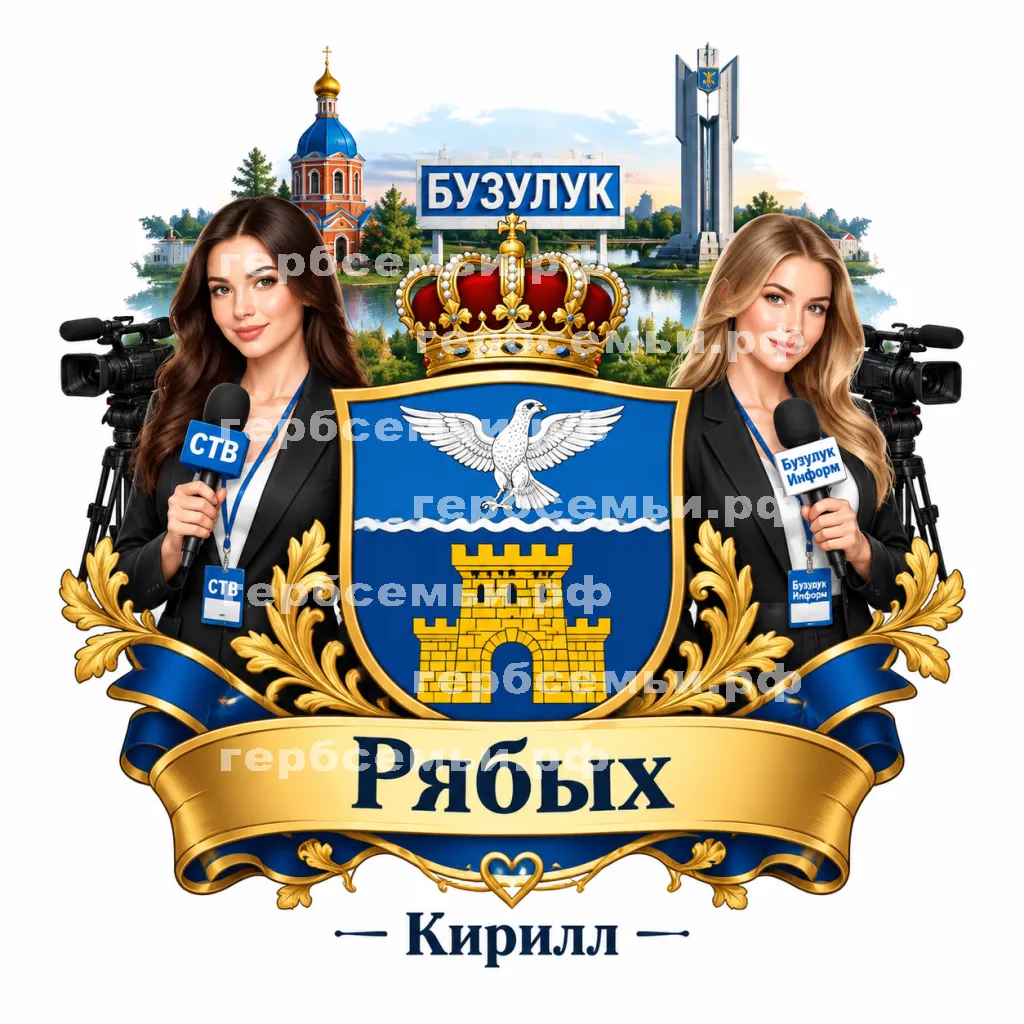 Герб семьи Создать герб на фоне города Бузулука и девушек корриспондентов СТВ и Бузулук Информ #41900