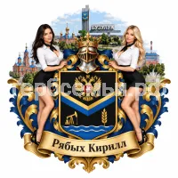 Гербы семьи Создать герб на фоне города Бузулука и девушек ассистенток