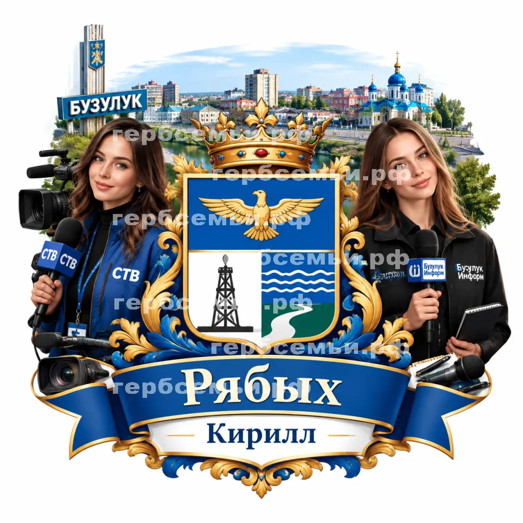 Герб семьи Создать герб на фоне города Бузулука и девушек коррисподенты СТВ и Бузулук Информ #41905