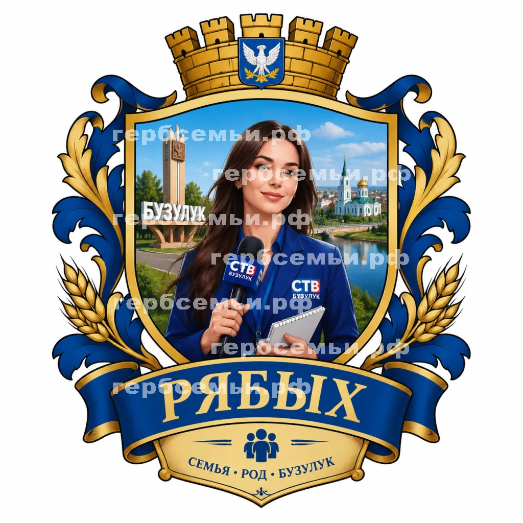 Герб семьи Создать герб на фоне города Бузулука и девушки корриспондента СТВ Бузулук #41906