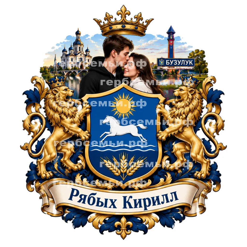 Герб семьи Создать гербна фоне города Бузулук и любимой девушки #41909