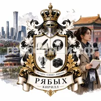 Гербы семьи Создать герб на фоне города Пекин и девушки корреспондента
