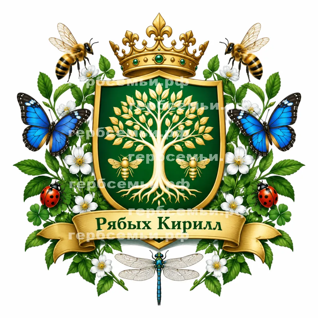 Герб семьи Создать герб на фоне полезных насекомых #42048