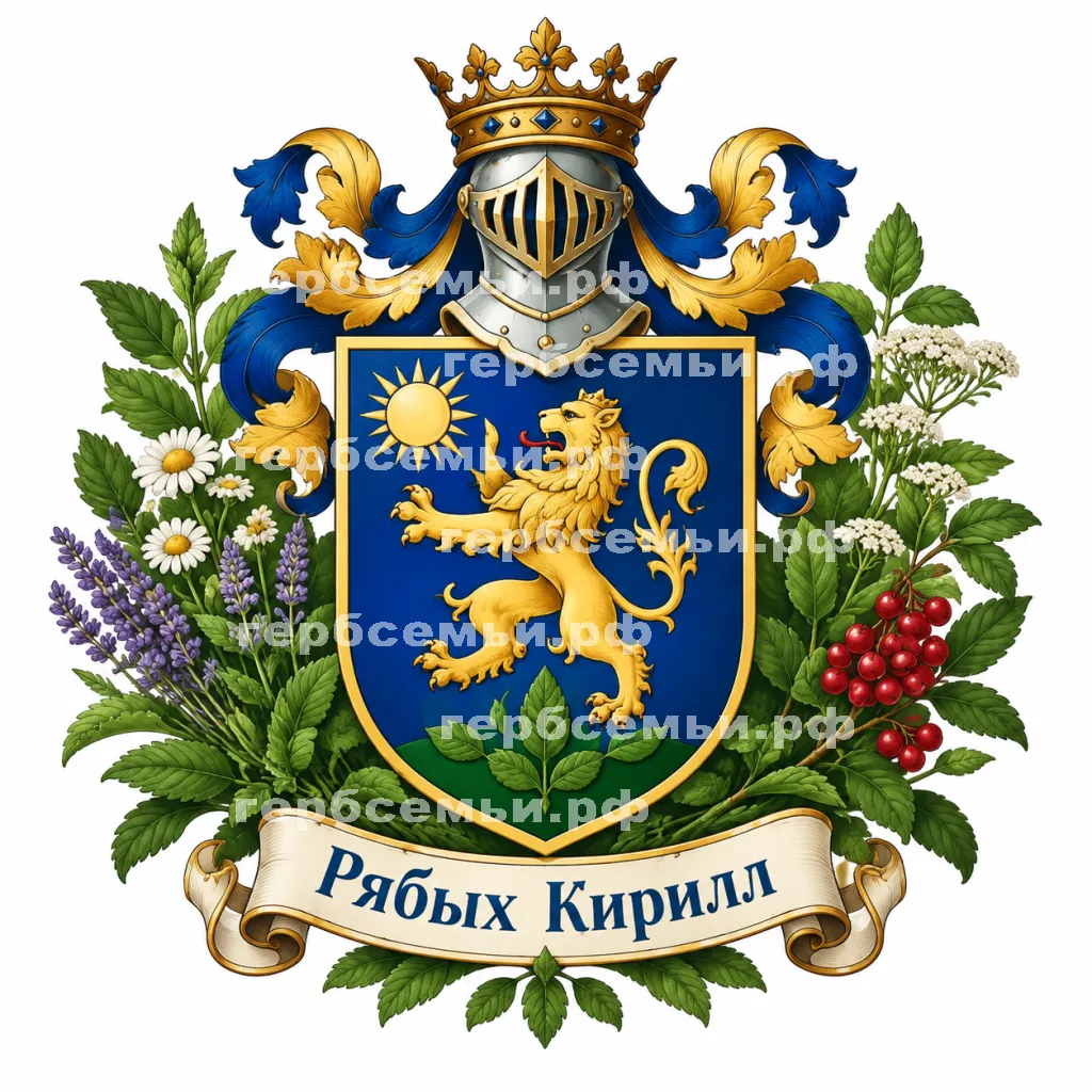 Герб семьи Создать герб на фоне полезных растений #42051