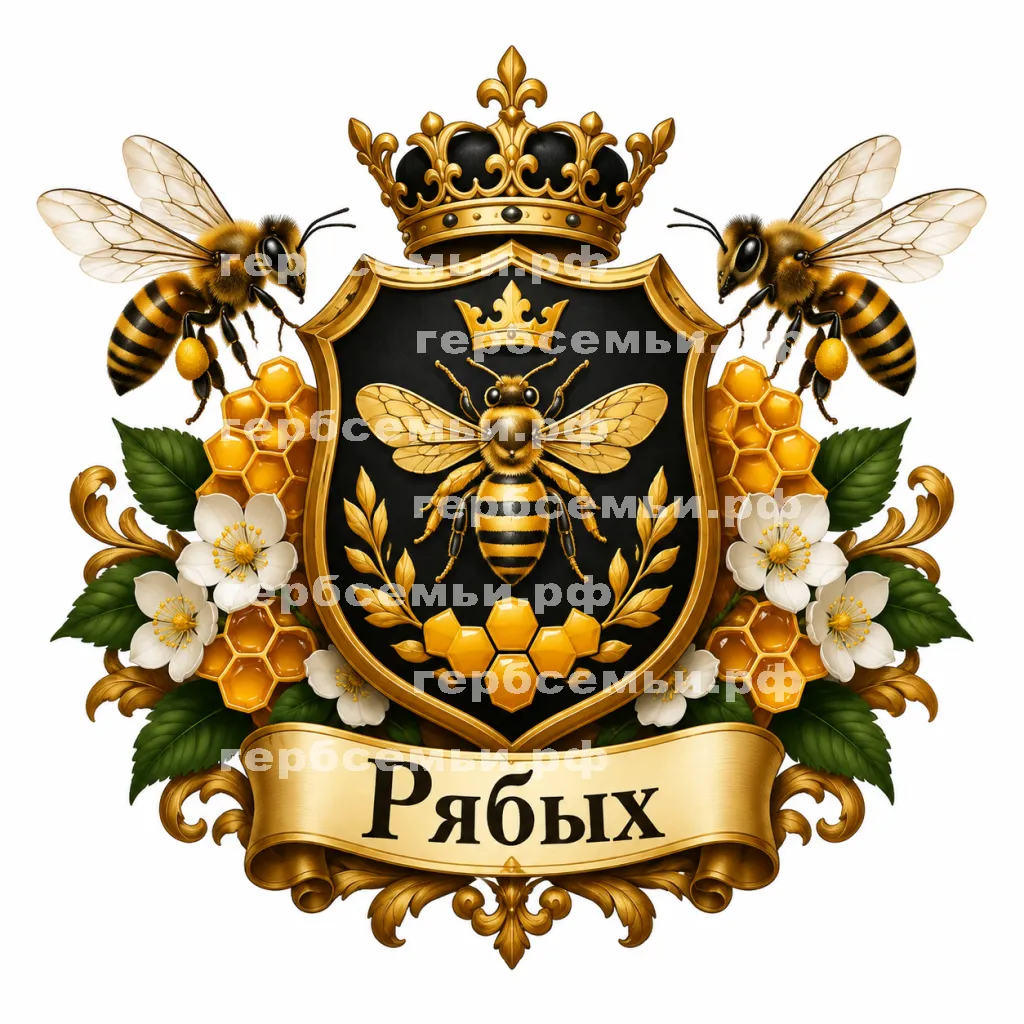 Герб семьи Создать герб на фоне полезных пчёл #42052