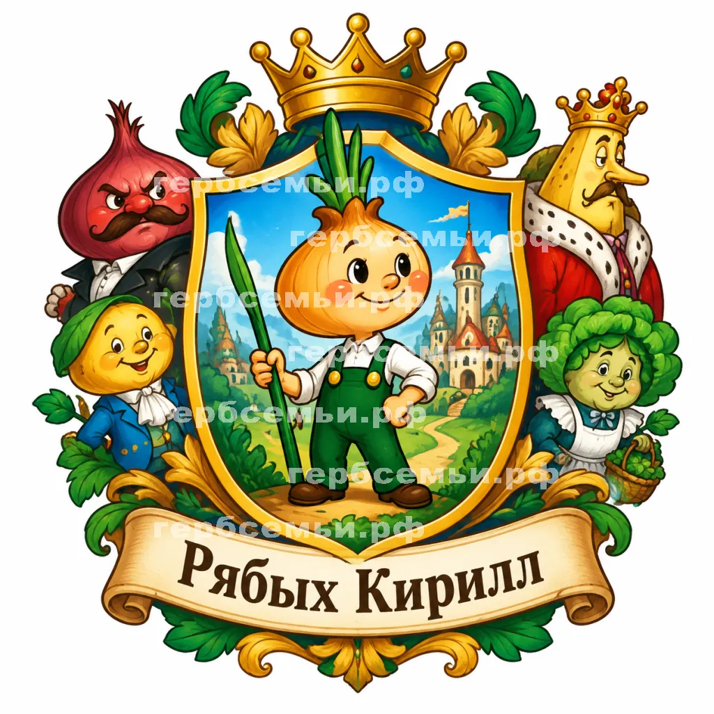 Герб семьи Создать герб  на фоне сказки Чиполино #42069