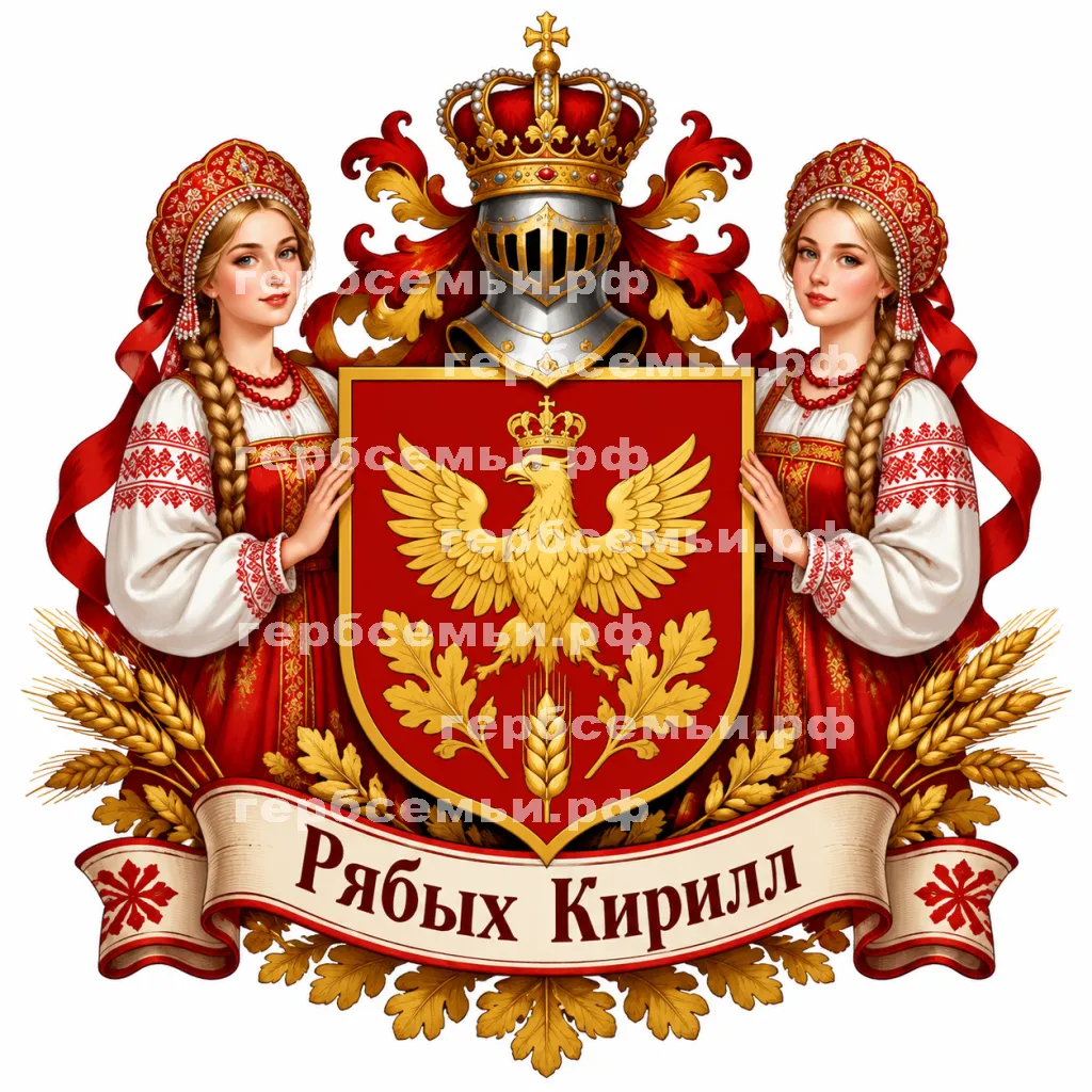 Герб семьи Создать герб на фоне славянских красных девиц #42072