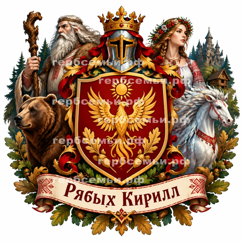 Герб семьи Создать герб на фоне славянских сказочных персонажей #42074