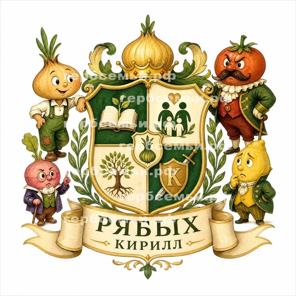 Герб семьи Создать герб на фоне Джанни Родари сказки Чипполино #42083