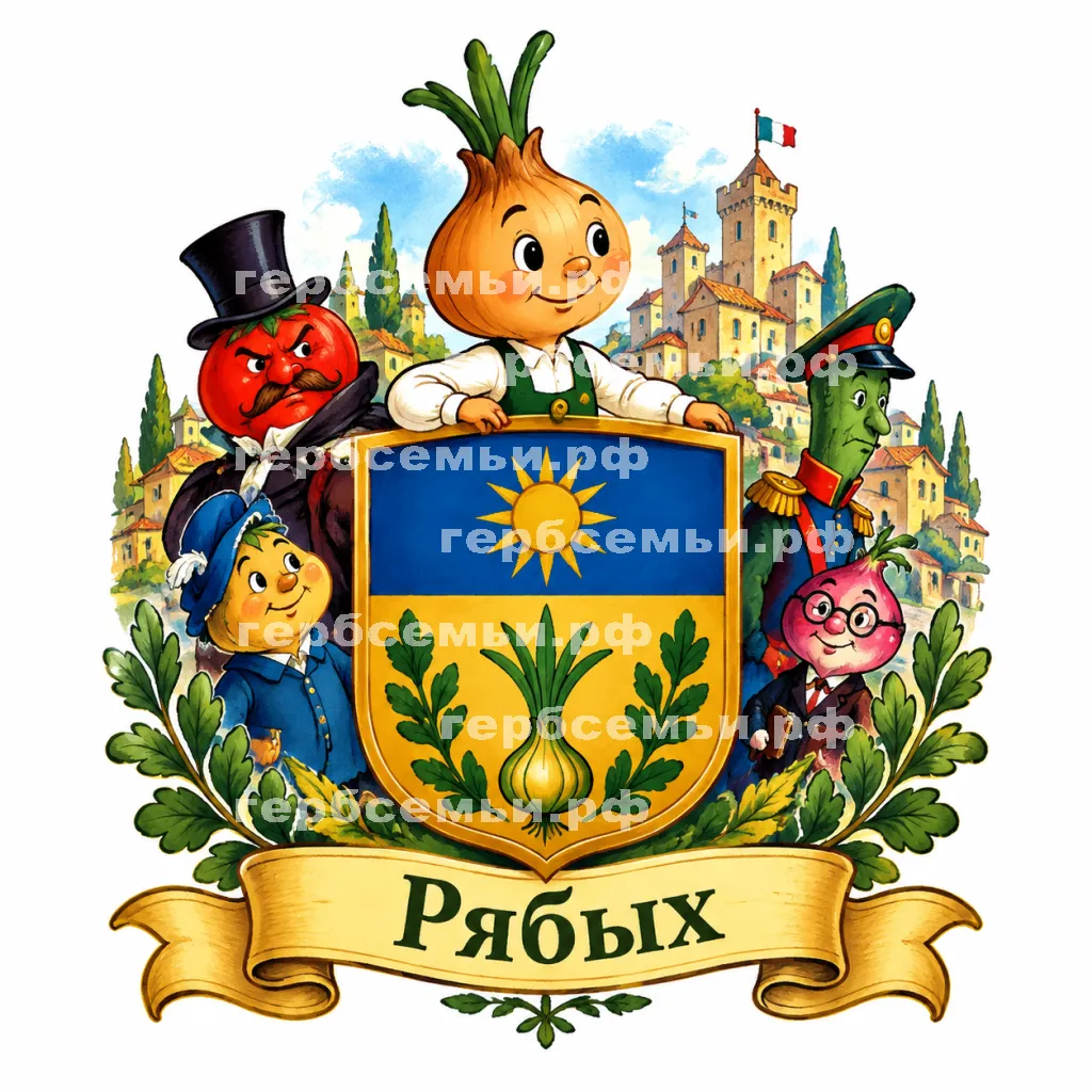 Герб семьи Созждать герб на фоне итальской сказки Джанни Родари Чиполлино #42086