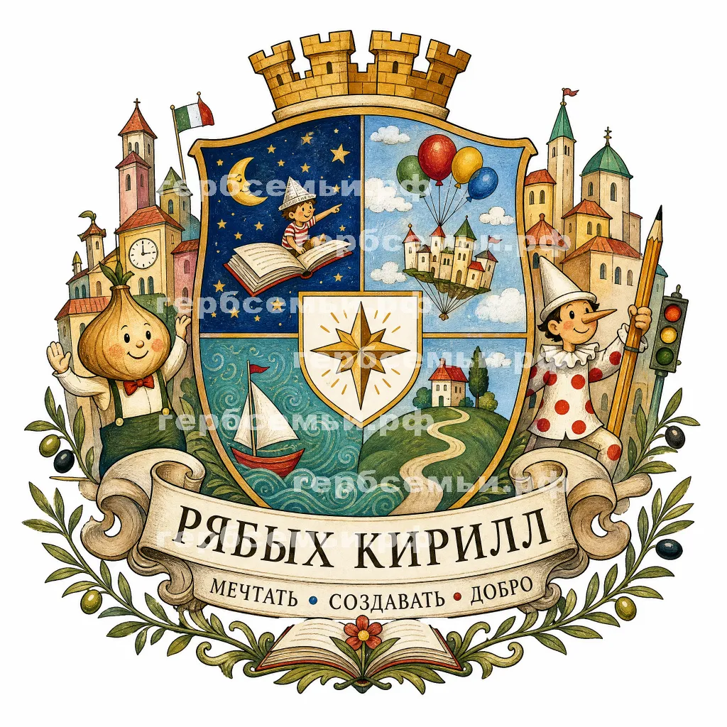 Герб семьи Созждать герб на фоне итальянских сказок Джанни Родари #42088