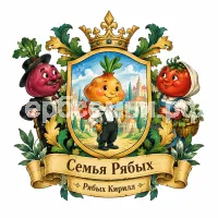 Гербы семьи Семья Рябых на фоне израильской сказки Джанни Родари Чиполлино
