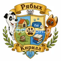 Герб семьи Создать герб на фоне мультика Григория Остера котёнок по имени Гав