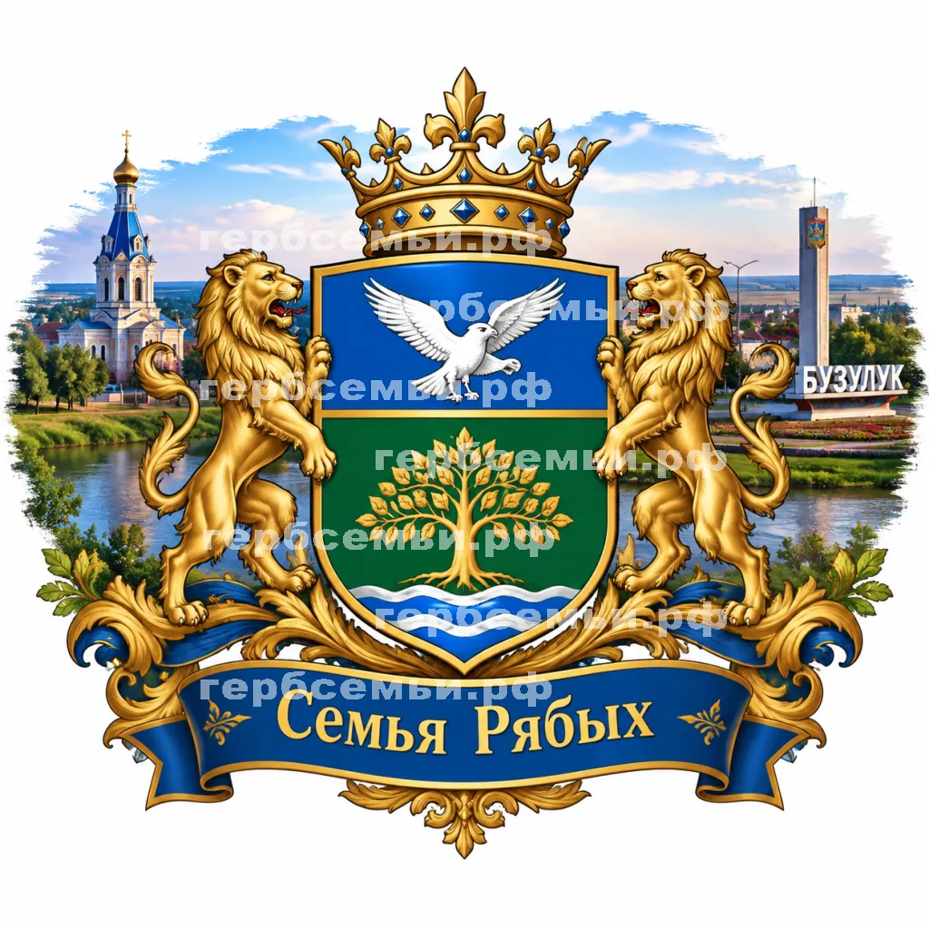 Герб семьи Создать герб на красивом фоне города Бузулука #42157