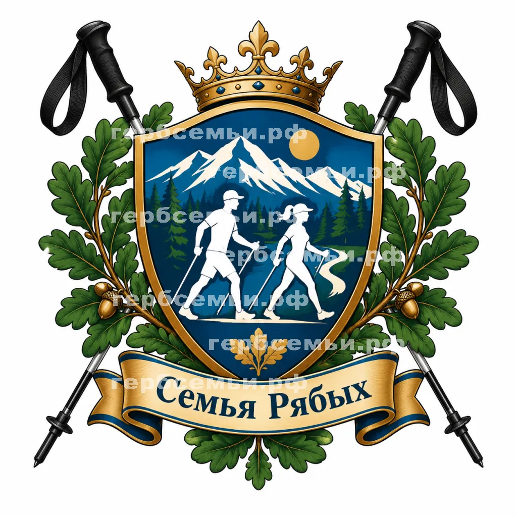 Герб семьи Создать герб на красивом фоне скандинавской ходьбы #42158