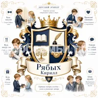 Герб семьи Создать герб на красивом фоне детского этикета