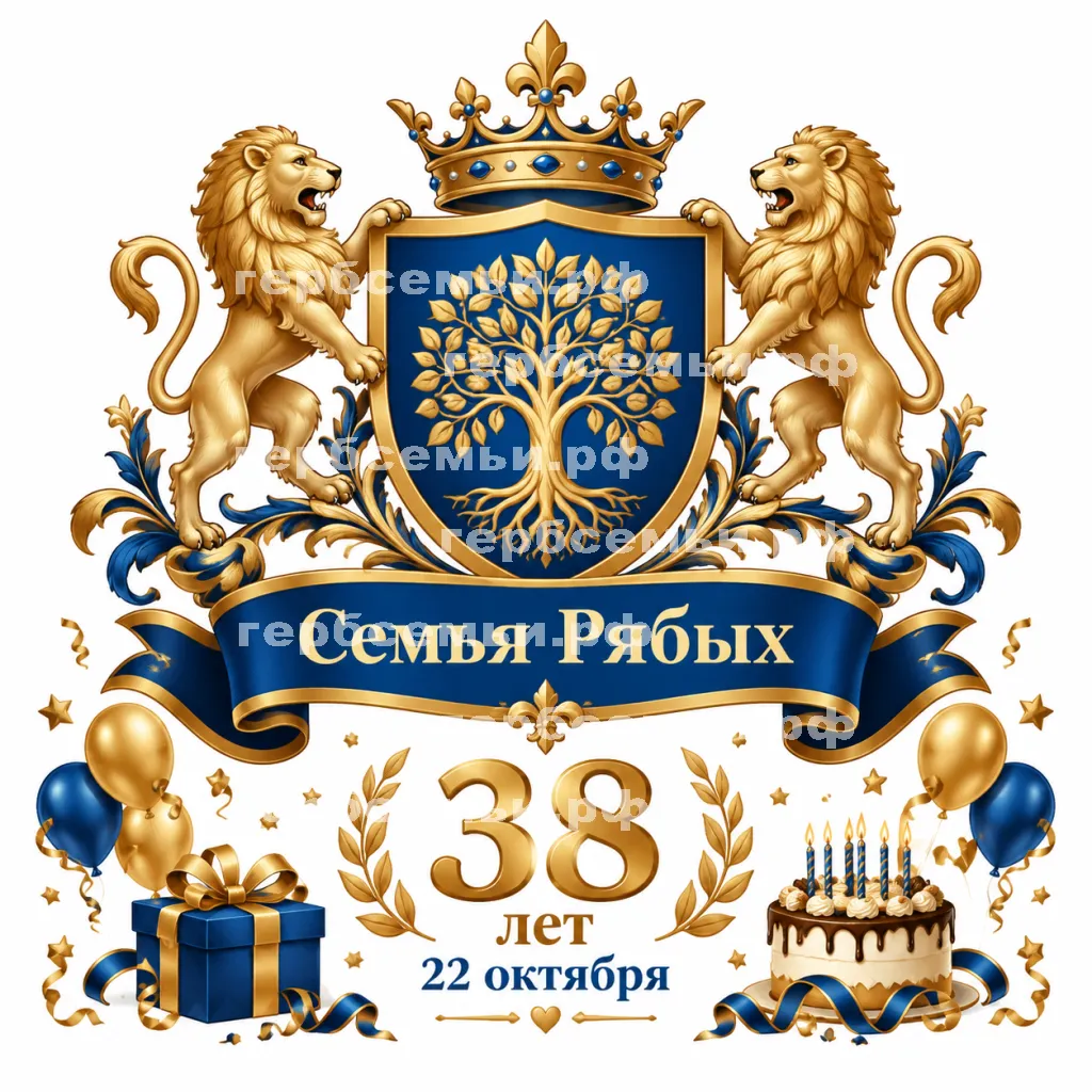 Герб семьи Создать герб на красивом фоне дня рождения  38 лет 22 октября #42164