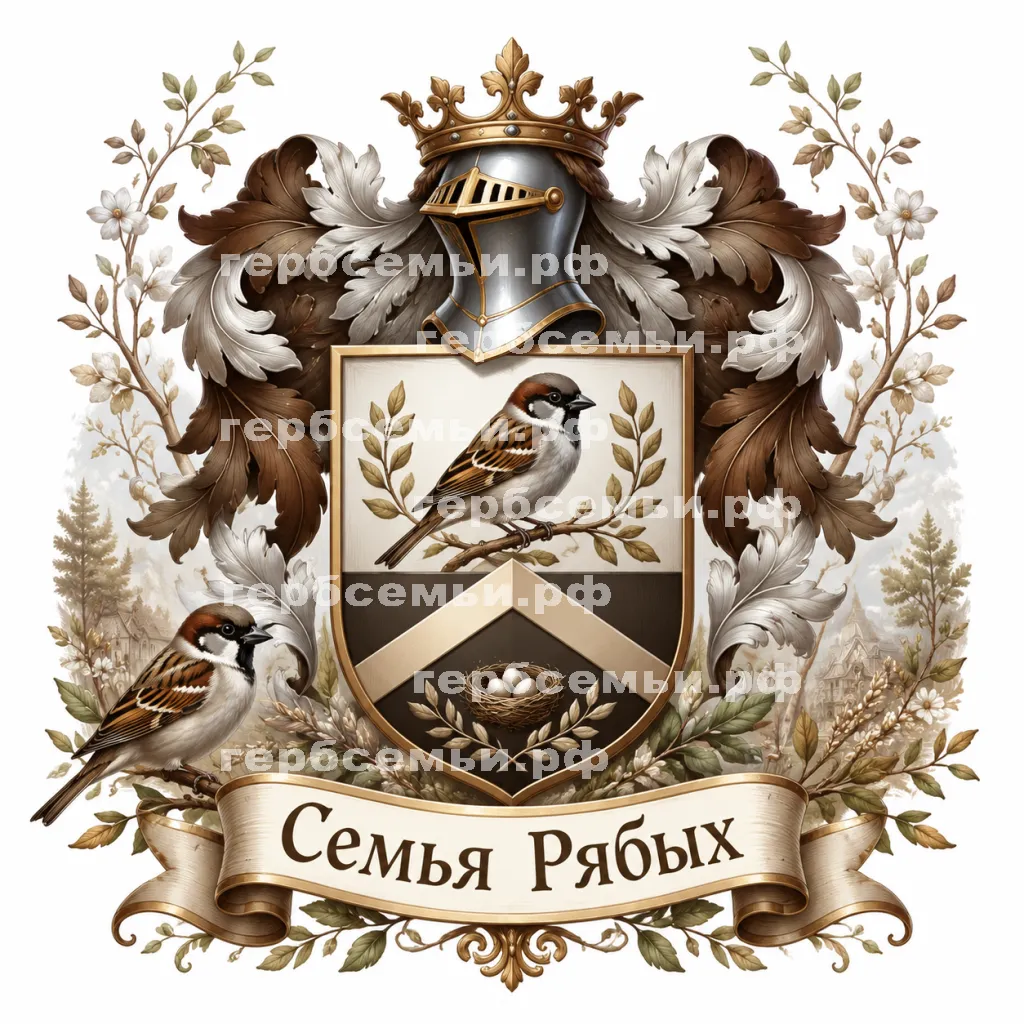Герб семьи Создать герб на красивом фоне воробья #42166