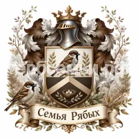 Гербы семьи Создать герб на красивом фоне воробья