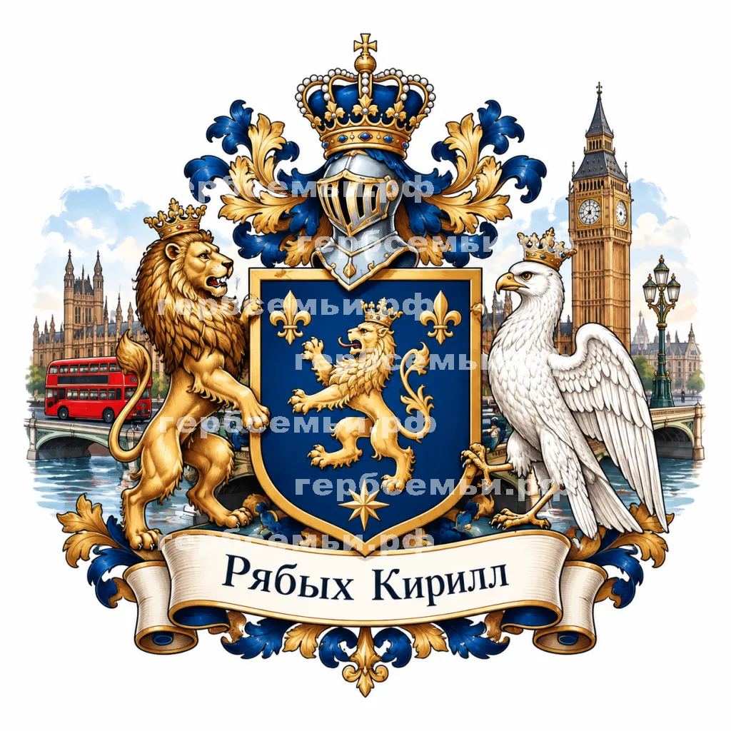 Герб семьи Создать герб на красивом фоне детского этикета города Лондона #42176