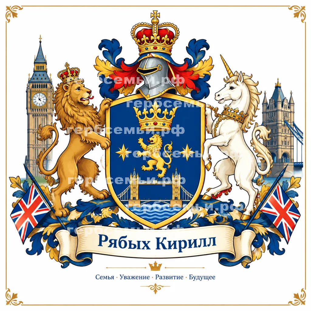 Герб семьи Создать герб на красивом плакате детского этикета города Лондона #42192