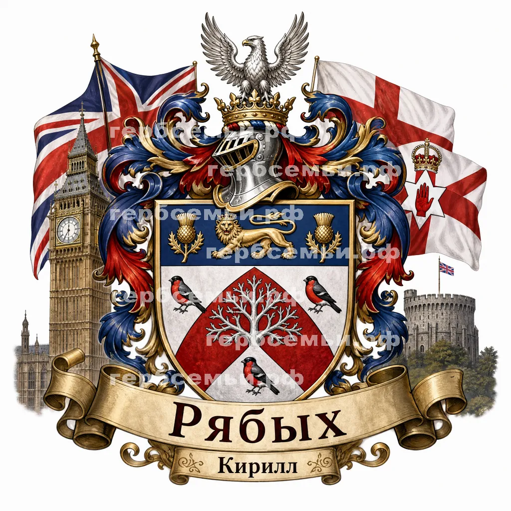 Герб семьи Создать герб на фоне Великобритании и Северной Ирландии #42211