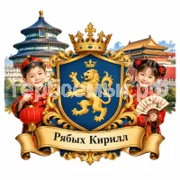 Гербы семьи Создать герб на фоне Пекина и пекинских детей