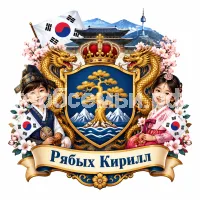 Гербы семьи Создать герб на фоне Кореи и корейских детей