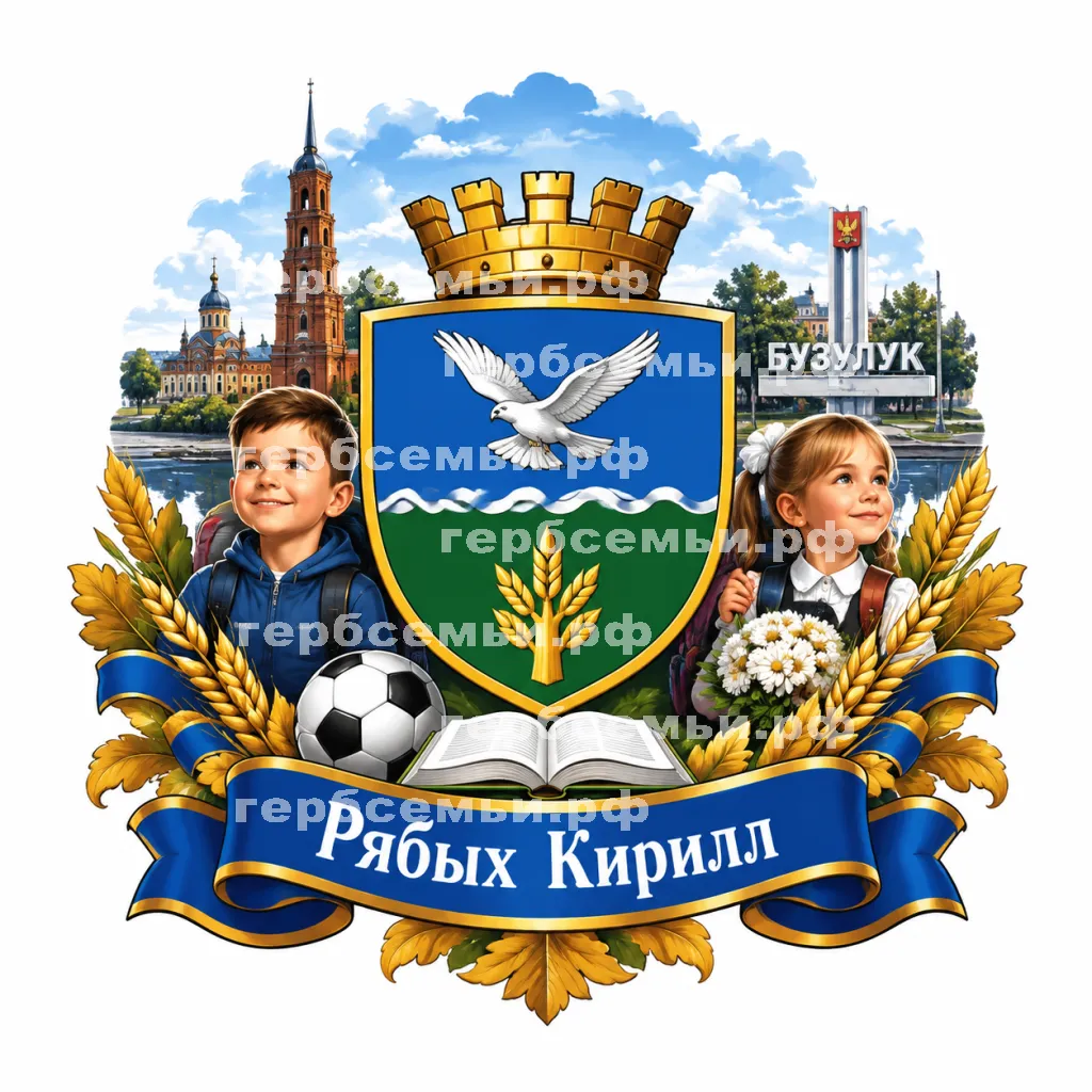 Герб семьи Созждать герб на фоне города Бузулука и бузулукских детей #42219