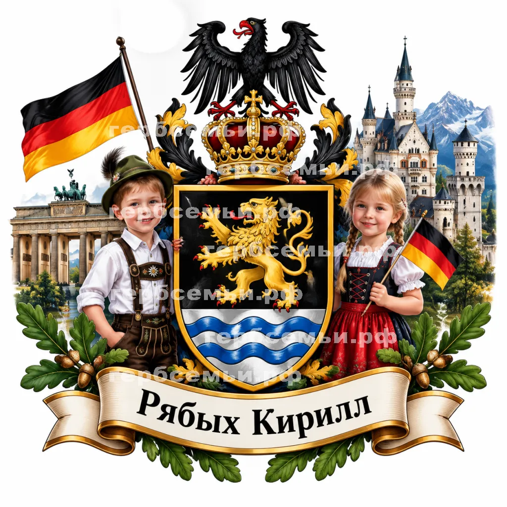 Герб семьи Создать герб на фоне Германии и немецких детей #42226