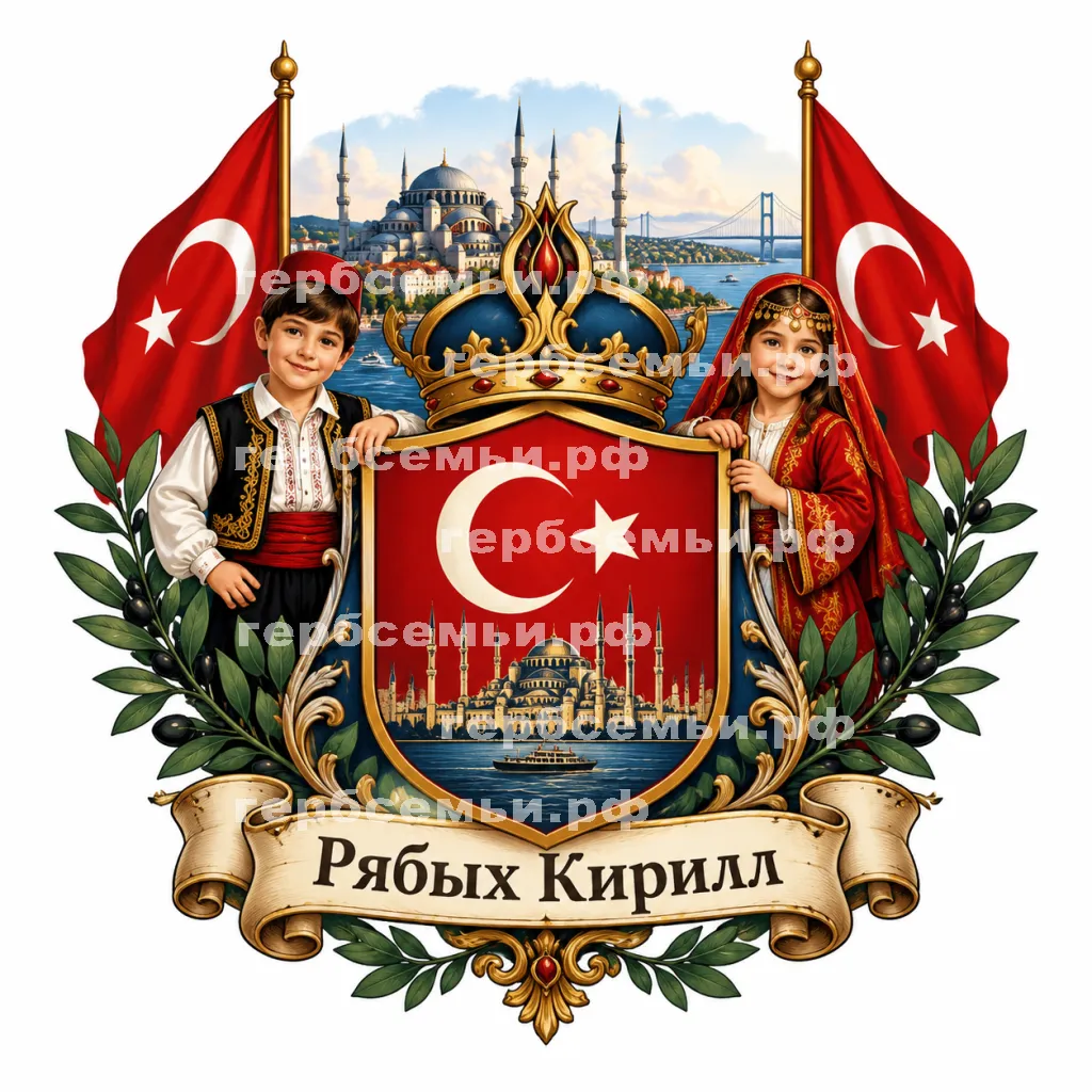 Герб семьи Создать герб на фоне Турции и турецких детей #42234