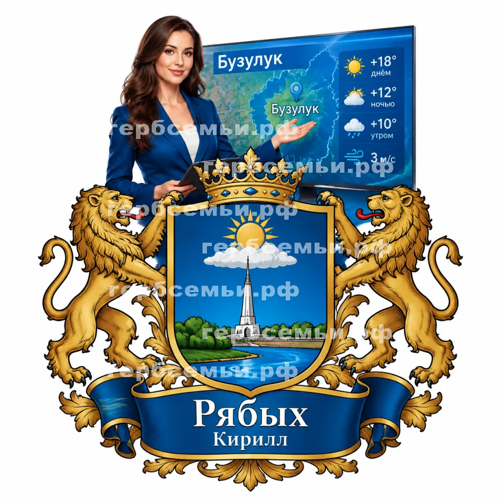 Герб семьи Создать герб на фоне девушки ведущей прогроноза погоды в городе Бузулуке #42259