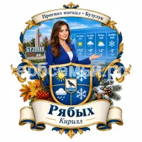 Гербы семьи Создать герб на фоне девушки ведущей прогроноза погоды города Бузулука сентябрь, октябрь, ноябрь и декабрь 2026 год