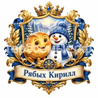 Гербы семьи Создать греб на красивом фоне колобка и снеговика