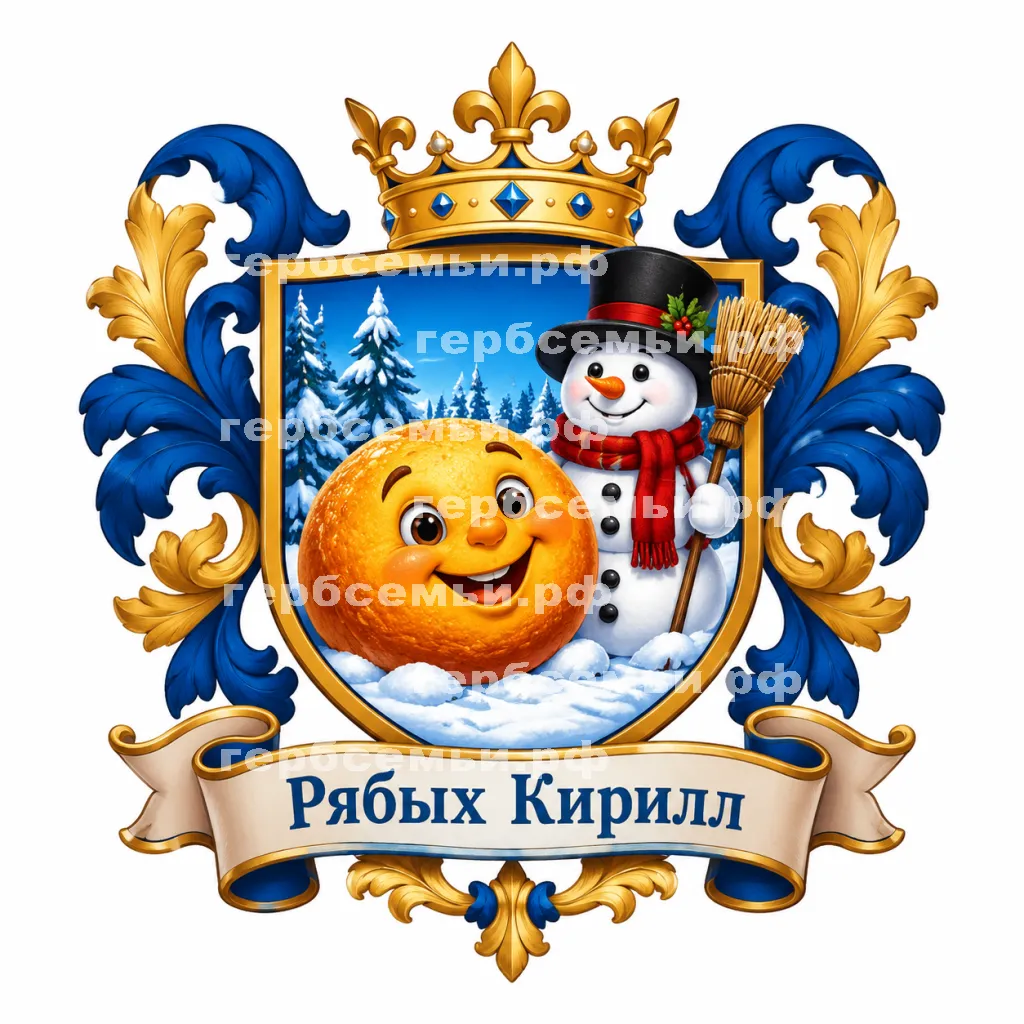 Герб семьи Создать герб на фоне колобка и снеговика #42346