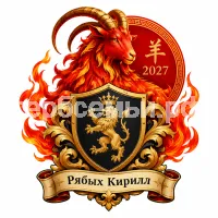 Гербы семьи Создать герб на фоне символа 2027 года красной огненной Козы по восточному календарю