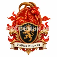 Гербы семьи Создать герб на фоне символа 2027 года Красной Огненной Козы по во срочному календарю Китайского Нового Года