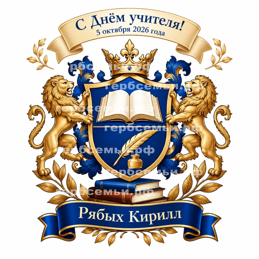 Герб семьи Создать герб на фоне дня учителя 5 октября 2026 года #42414