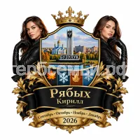 Герб семьи Создать герб на фоне города Бузулука и девушки бузулучанки сентябрь, октябрь, ноябрь и декабрь 2026 год в черных кожаных перчатках