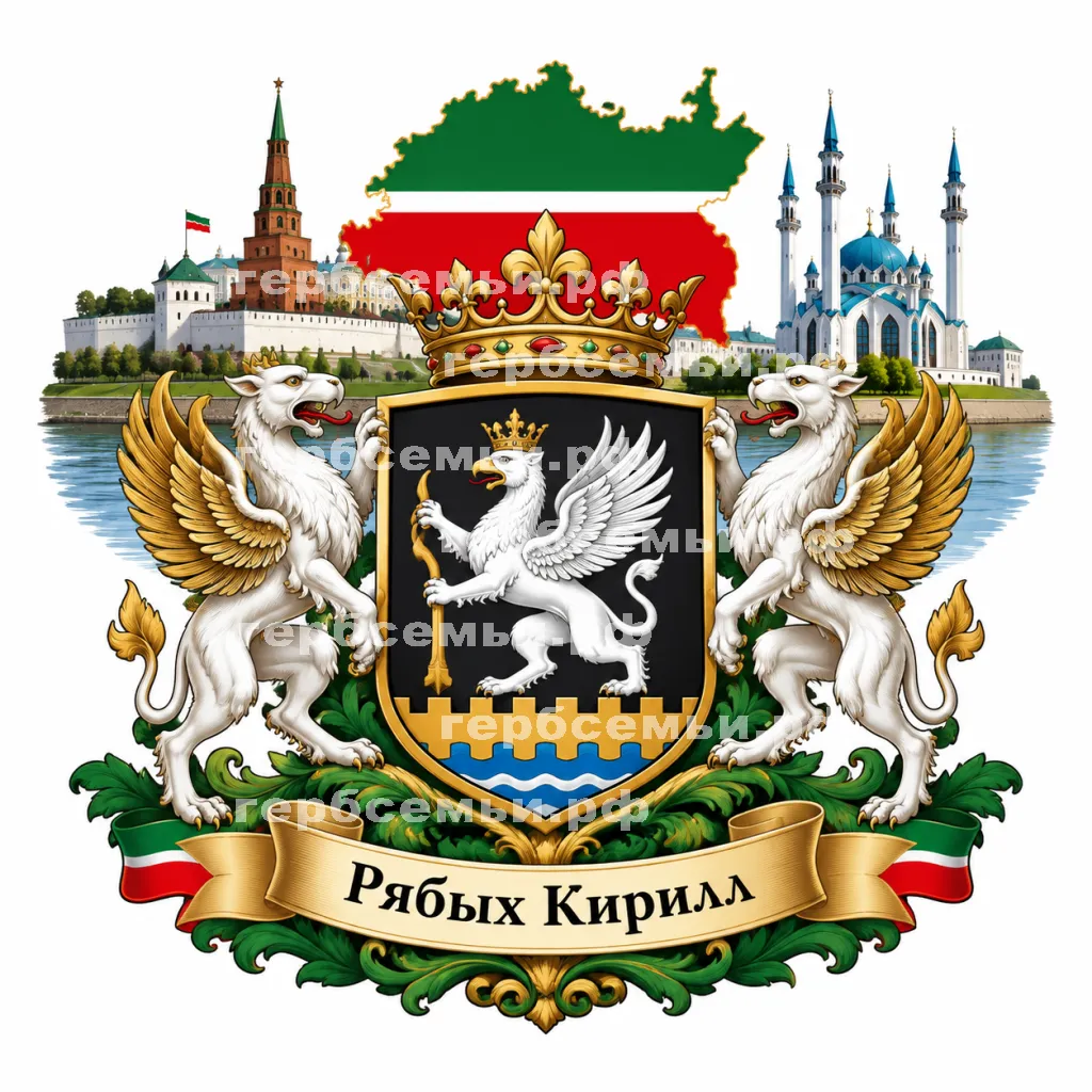 Герб семьи Создать герб на фоне республики Татарстан и города Казани #42437